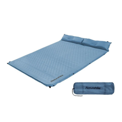 Килимок самонадувний двомісний з подушкою Naturehike 30мм CNH22DZ013 блакитний