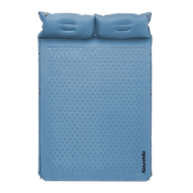 Килимок самонадувний двомісний з подушкою Naturehike 30мм CNH22DZ013 блакитний