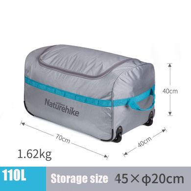 Сумка дорожня Naturehike Сamp suitcase A027 110 л NH18X027-L grey