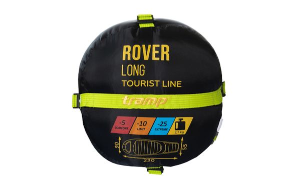 Спальный мешок Tramp Rover Long кокон правый olive/grey 230/90-55 UTRS-050L-R