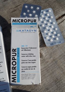 Таблетки для дезінфекції води Micropur Classic MC 1T/100 (4x25 таблеток), Blue