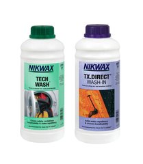 Набор Nikwax Twin Pack - Tech Wash 1L + TX Direct 1L фиолетовый