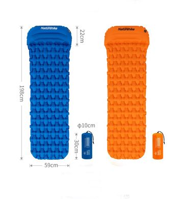 Килимок надувний з подушкою Naturehike FC-12 NH19Z012-P orange