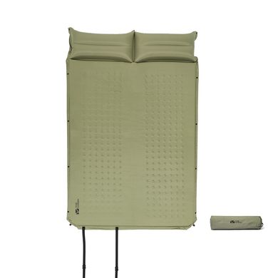 Килимок самонадувний подвійний з подушкою Mobi Garden Dot double air 30 мм NX22663004 green