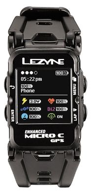 Годинник Lezyne Micro C GPS Watch Y12, Черный