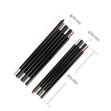 Комплект стійок для тенту 3F Ul Gear Aluminum poles 16 мм 2.4 м (2 шт.) black