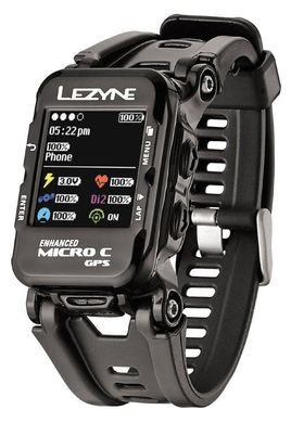 Годинник Lezyne Micro C GPS Watch HR Loaded Y12, Черный