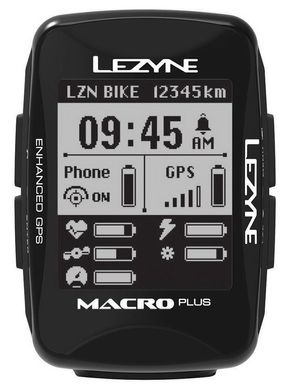 GPS компьютер Lezyne Macro Plus GPS HRSC Loaded Y13 Черный