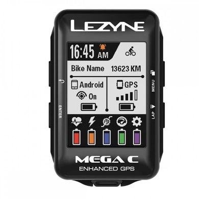 GPS комп'ютер Lezyne Mega C GPS HRSC Loaded Y13, Черный