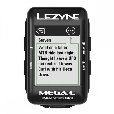 GPS комп'ютер Lezyne Mega C GPS HRSC Loaded Y13, Черный