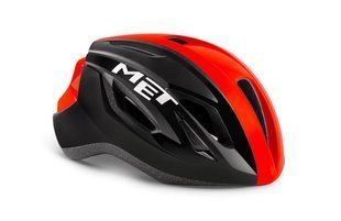 Велошолом MET Strale, black red panel/glossy