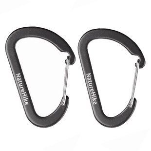 Карабін багатофункціональний Naturehike 65 мм 2 pack NH15A002-H black