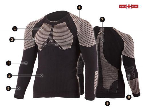 Термофутболка Lasting Werolo S/M чоловіча чорна/сіра