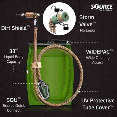 Питьевая система Sourсe Kangaroo Collapsible Canteen 1L Coyote