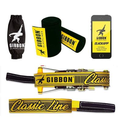 Слеклайн Gibbon Slacklines Classic Line XL Treewear Set yellow