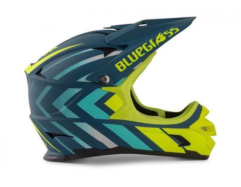 Велошлем Bluegrass Intox, avio blue shaded fluo yellow/matt