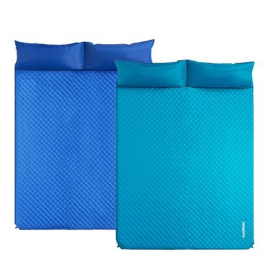Коврик надувной двухместный с подушкой Naturehike 185х130 NH18Q010-D sky blue
